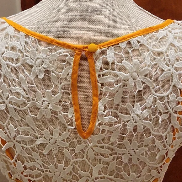 Moulinette Soeurs Anthropologie Melora Yellow Polka Dot Dress in size 2 - Picture 8 of 16